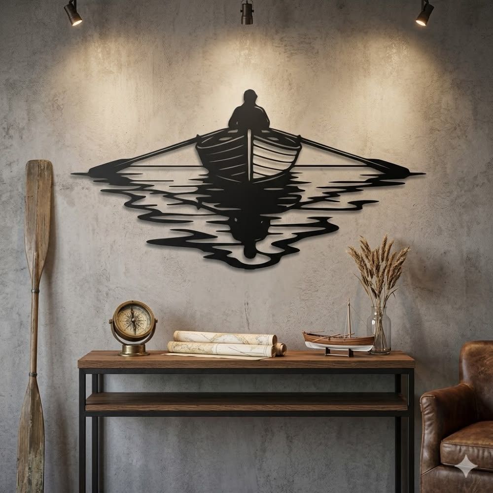 Acrylic laser boat wall art