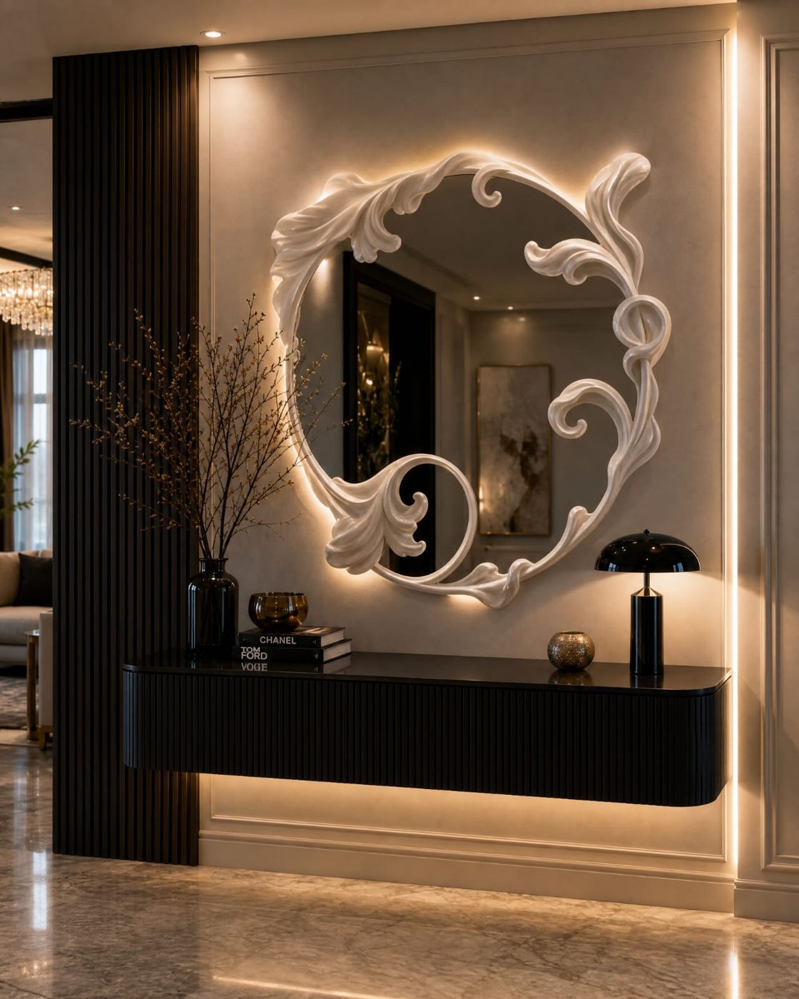 Mural work with mirror