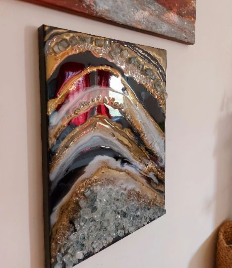 Clear epoxy resin wall art