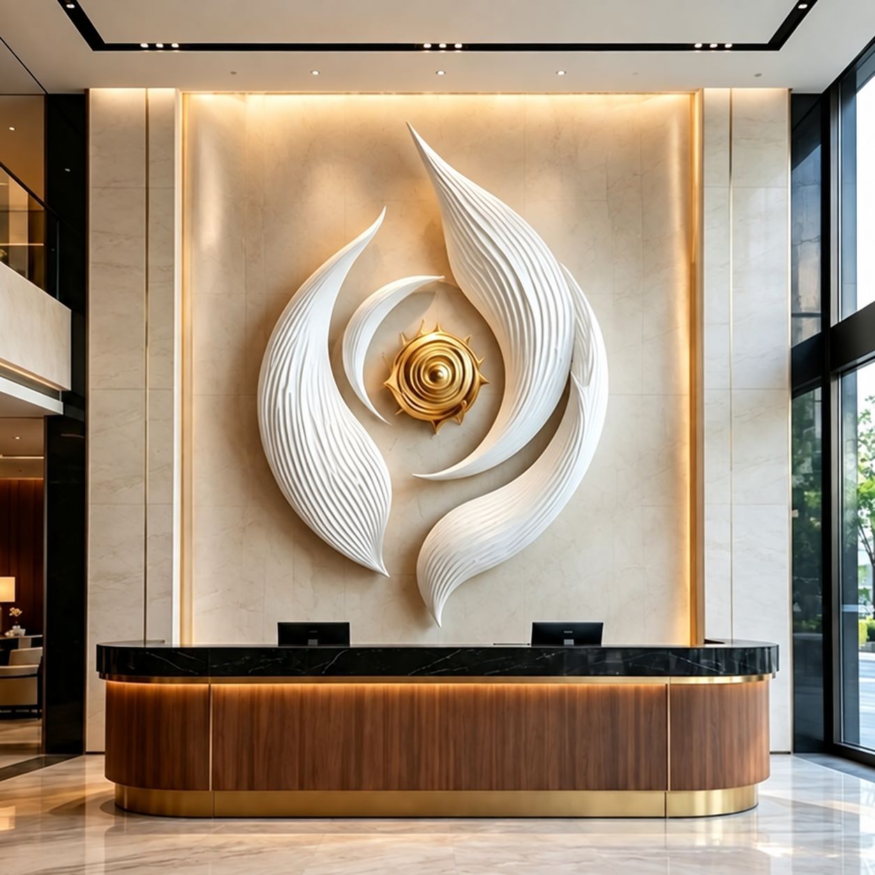 Custom reception gypsum wall art