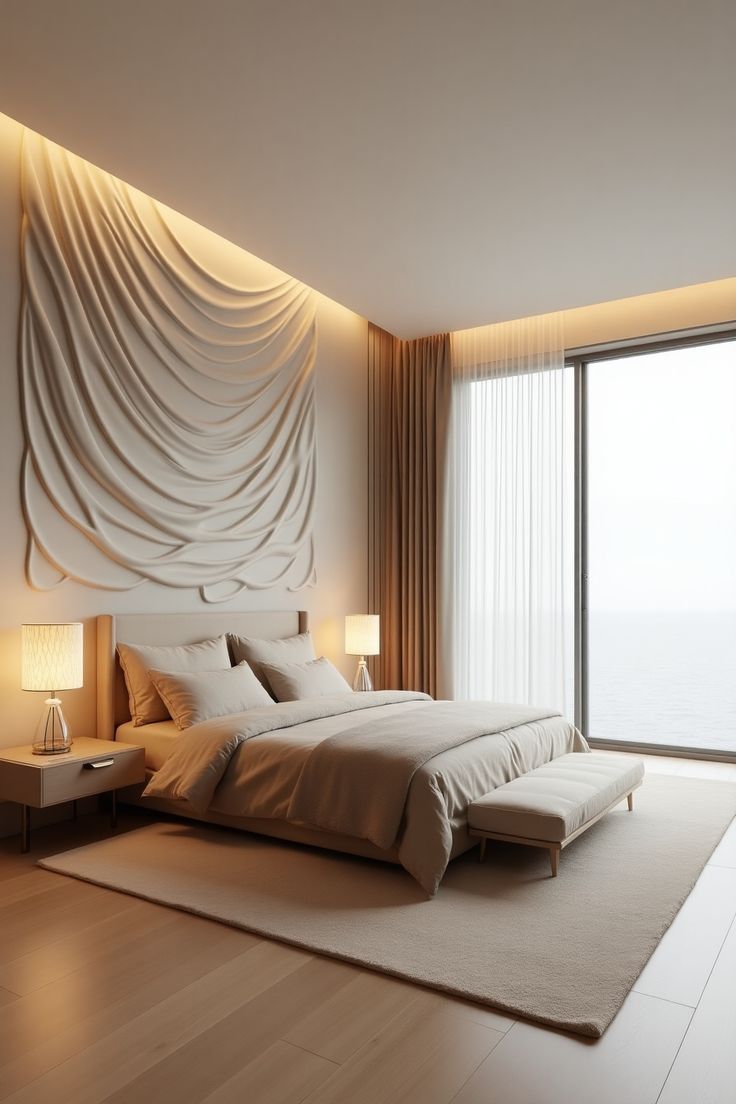 Custom gypsum wall living room