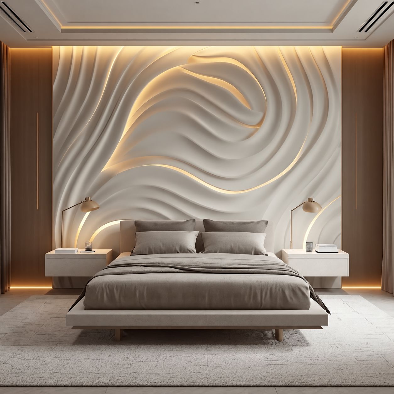 Living room gypsum wall