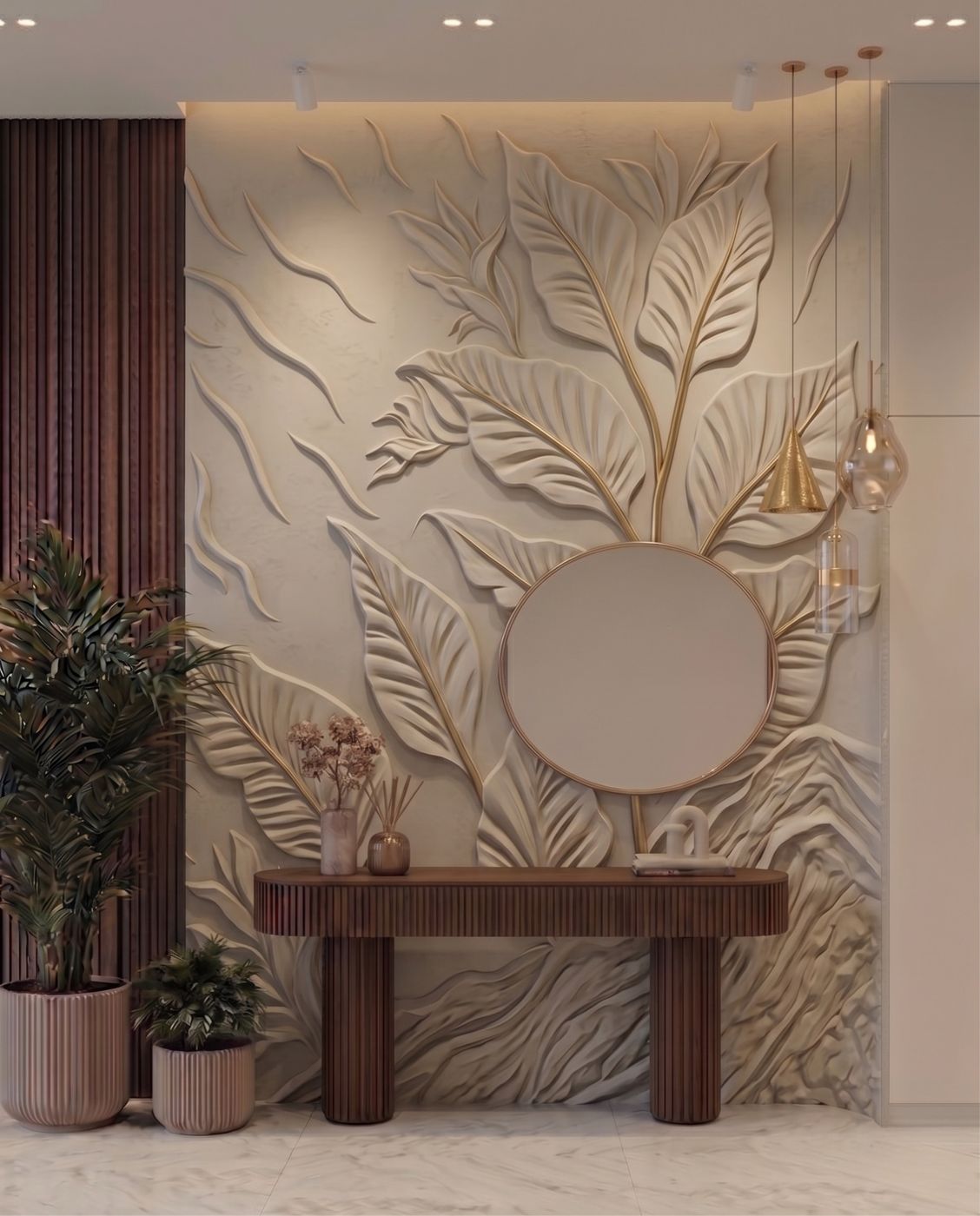 3d Gypsum corrider wall art
