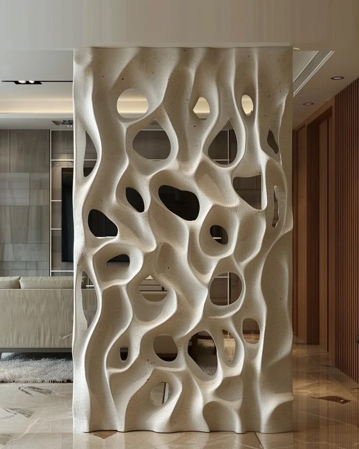 Gypsum partition wall art