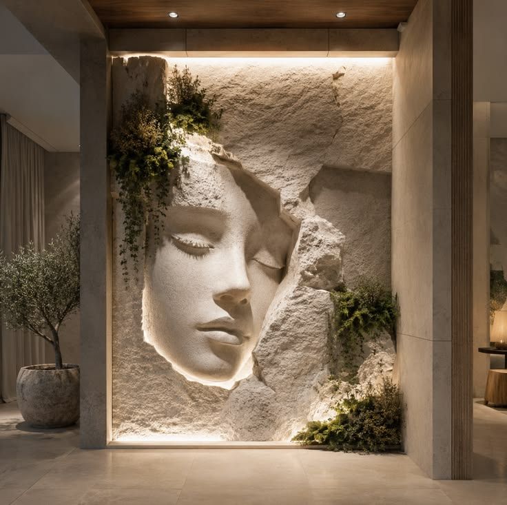 Outdoor villa wall art