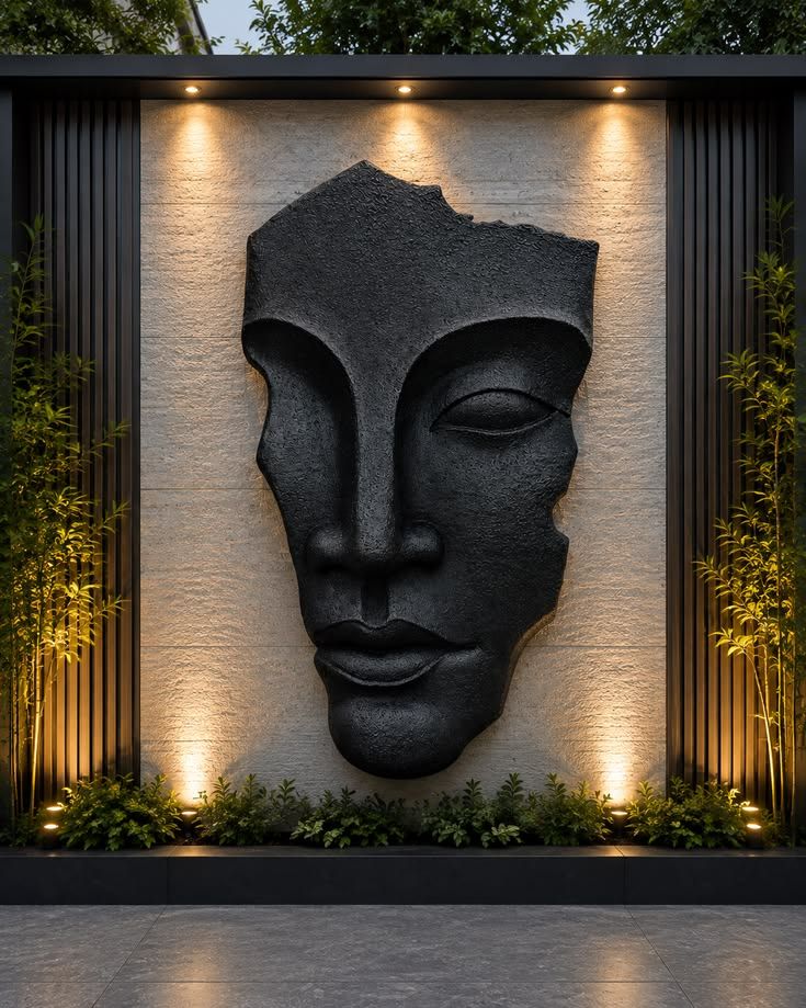 Outdoor wall art in fibreglass