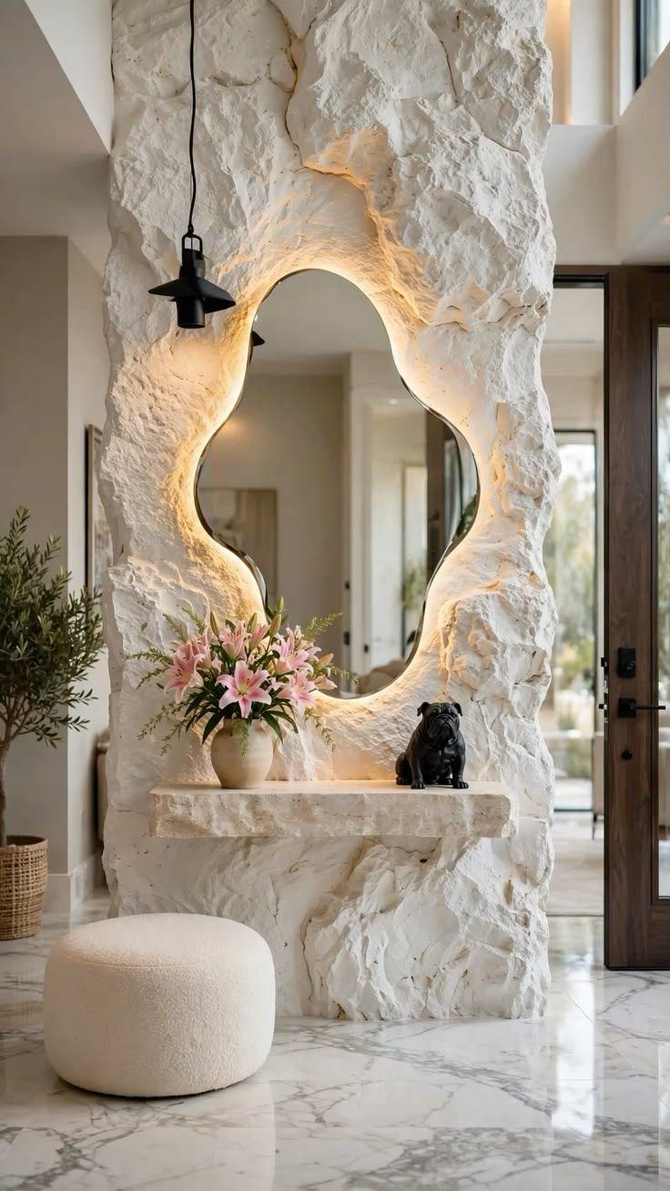 Stone wall art outdoor villa
